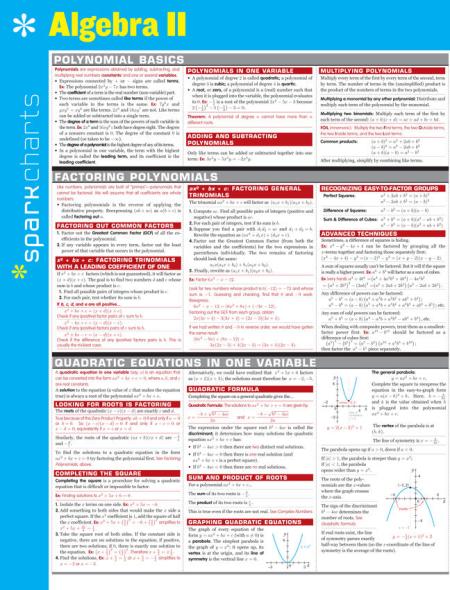 Algebra II SparkCharts