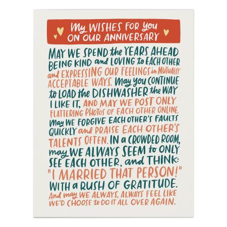 Wishes for You Anniversary Card